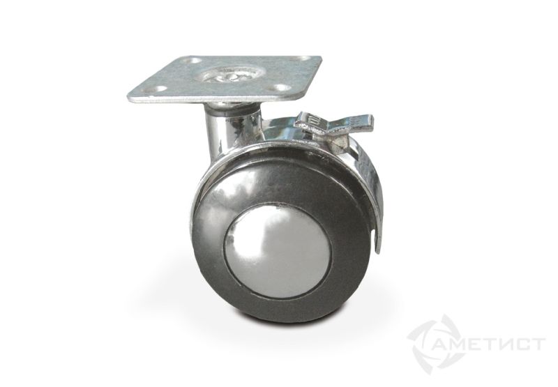 Опоры Опора колесная 320B D51мм с тормозом с площ. для крепл.FU320B.051BL