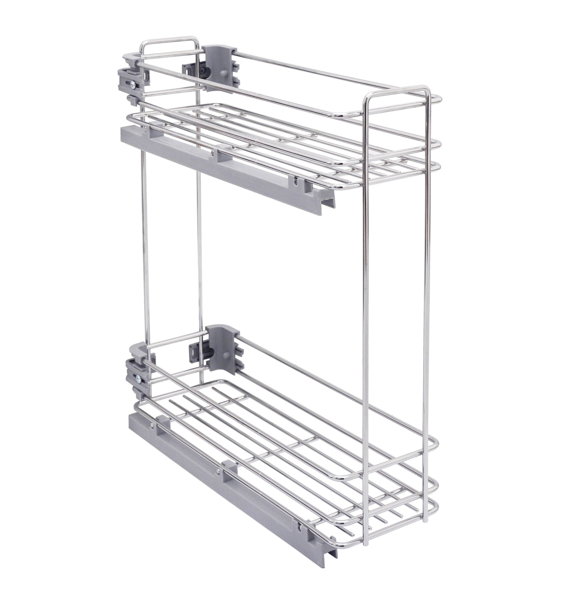 Выдвижные корзины для кухни Выдвижная корзина 200мм, левая, ч/в, система плавного закрывания, хром AF22200S1