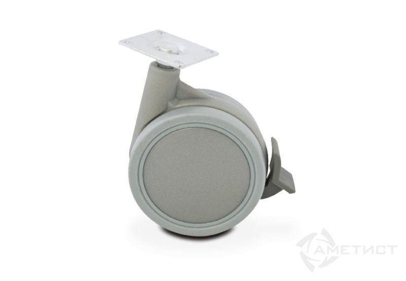 Опоры Опора колесная 340B D60мм с тормозом с площ. для крепл.FU340B.060GR