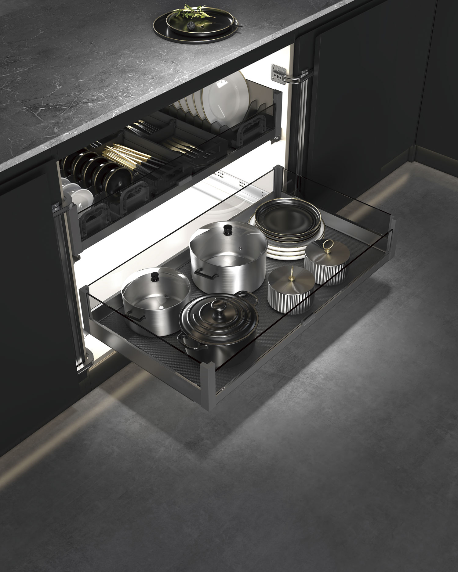 Выдвижные корзины для кухни Выдвижная корзина в нижнюю базу S100A