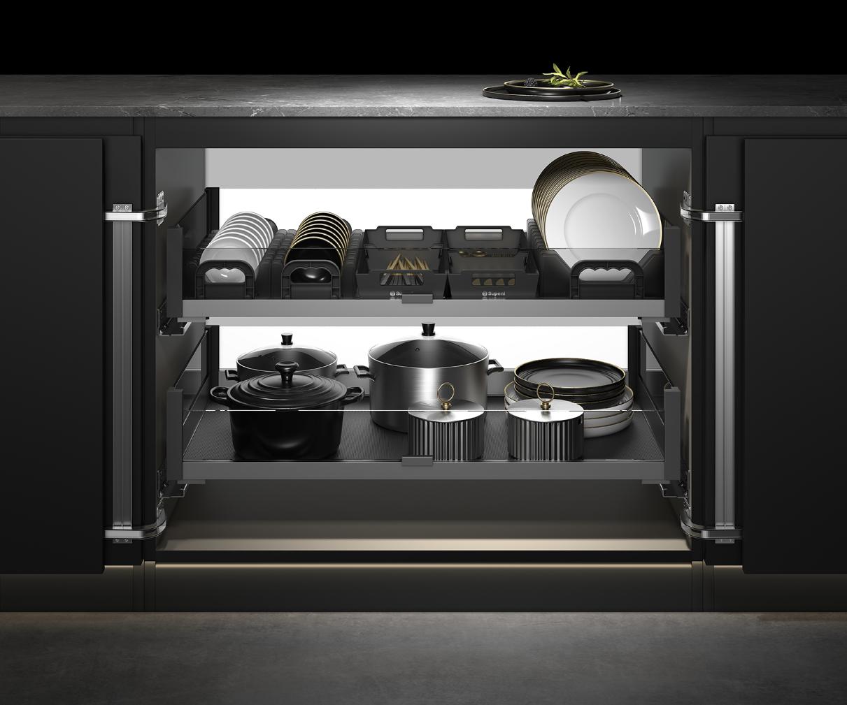 Выдвижные корзины для кухни Выдвижная корзина в нижнюю базу S100A