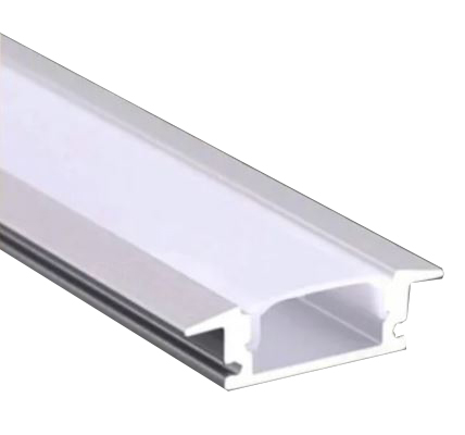 Мебельные светильники Профиль алюминиевый встраиваемый 303 (с экраном) 2000х24,5х7,6 мм, алюминий L303A.200AA