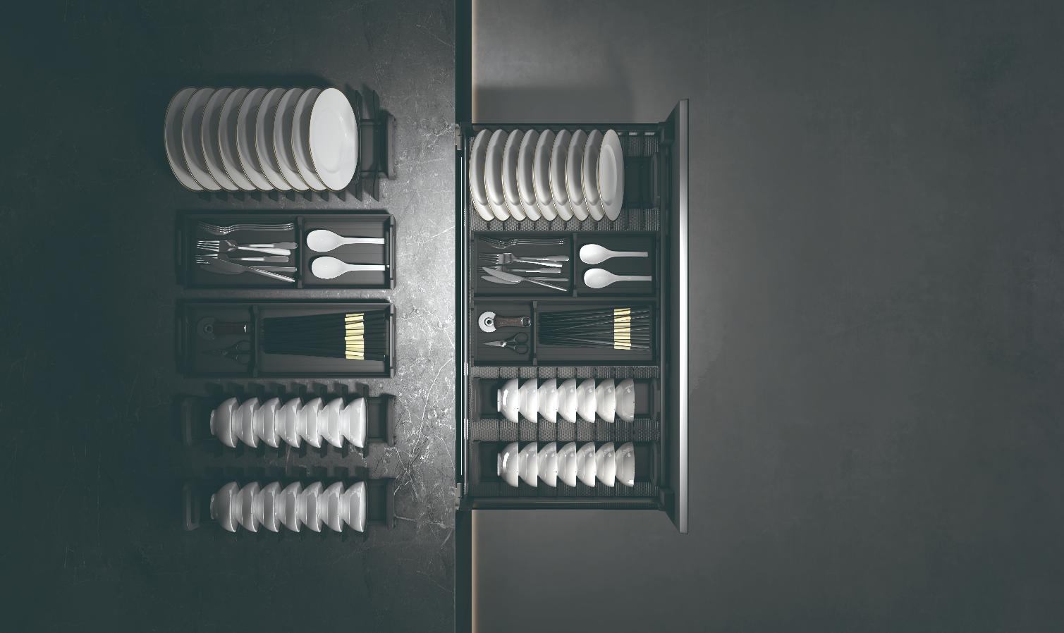 Выдвижные корзины для кухни Выдвижная корзина для посуды в нижнюю базу S101B