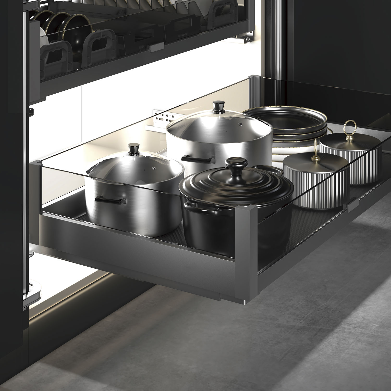 Выдвижные корзины для кухни Выдвижная корзина в нижнюю базу S100A