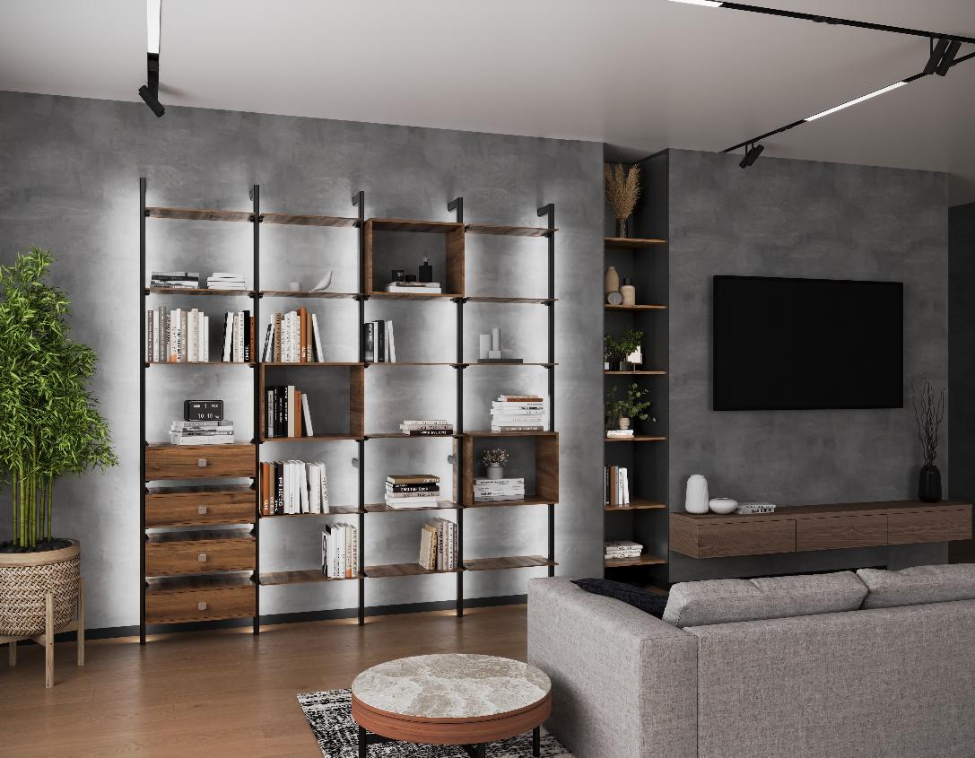 Стеллажная система STILOS Алюминиевый профиль Stilos L3000, цвет черный анод light AI541L3000С35DL