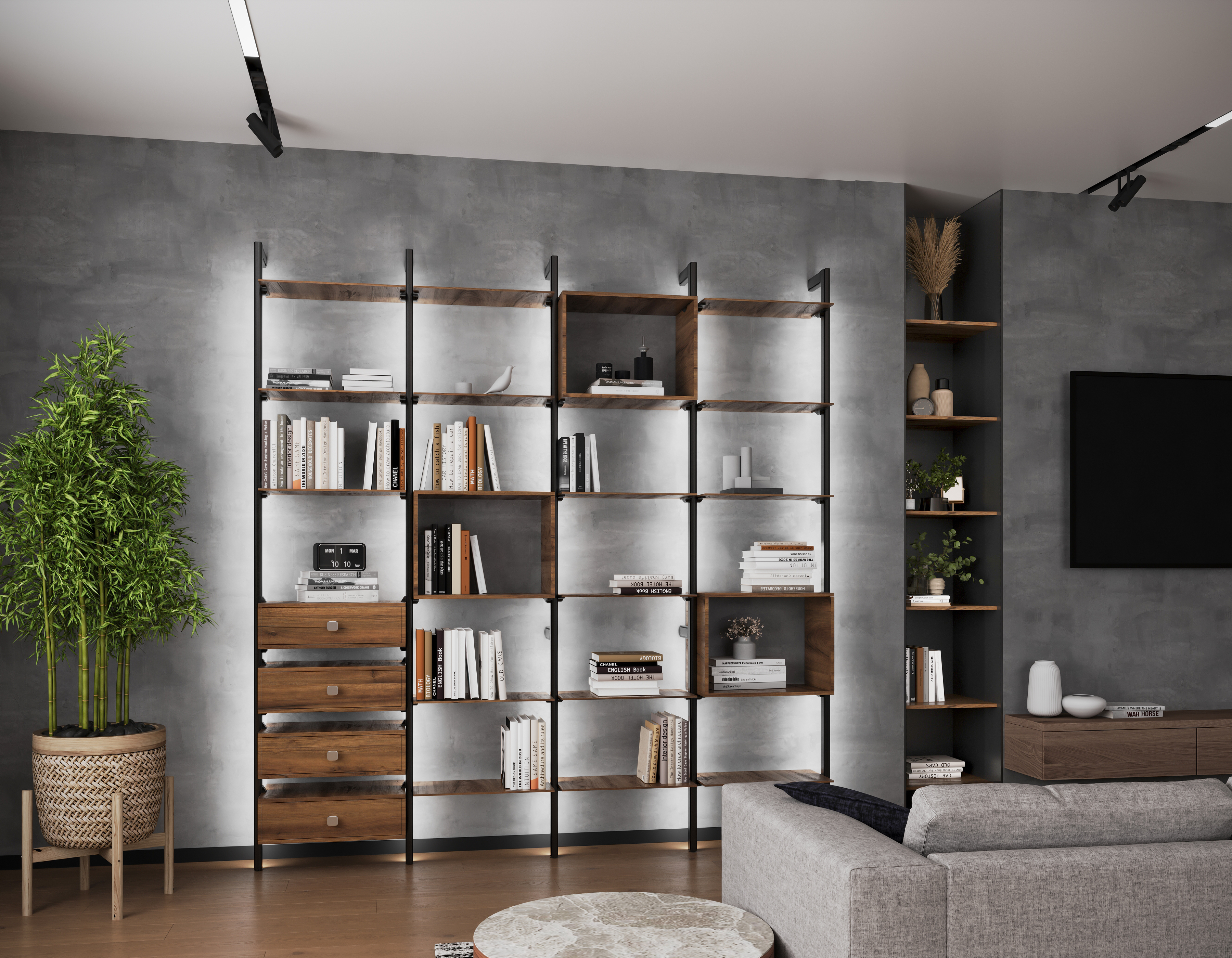 Стеллажная система STILOS Алюминиевый профиль Stilos L3000, цвет черный анод light AI541L3000С35DL